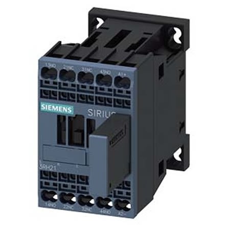 Siemens SIRIUS 3RH2 Contactor Relay, 24 V dc Coil, 4-Pole, 10 A, 2NO + 2NC, 690 V ac [3RH2122-2QB40]; 275-3953