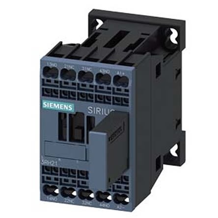 Siemens SIRIUS 3RH2 Contactor Relay, 24 V dc Coil, 4-Pole, 10 A, 2NO + 2NC, 690 V ac [3RH2122-2WB40]; 275-3955