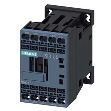 Siemens SIRIUS 3RH2 Contactor Relay, 24 V dc Coil, 4-Pole, 10 A, 2NO + 1NC, 690 V ac [3RH2122-2XB40-2LA2]; 275-3957