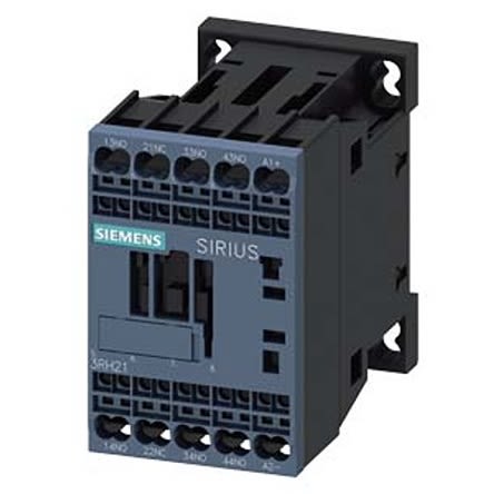 Siemens SIRIUS 3RH2 Contactor Relay, 110 V dc Coil, 4-Pole, 10 A, 3NO + 1NC, 690 V ac [3RH2131-2LF40]; 275-4007