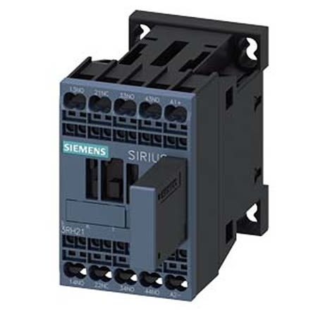 Siemens SIRIUS 3RH2 Contactor Relay, 24 V dc Coil, 4-Pole, 10 A, 3NO + 1NC, 690 V ac [3RH2131-2WB40]; 275-4010