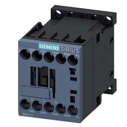 Siemens SIRIUS 3RH2 Contactor Relay, 120 V ac Coil, 4-Pole, 10 A, 4NO, 690 V ac [3RH2140-1AK20]; 275-4017