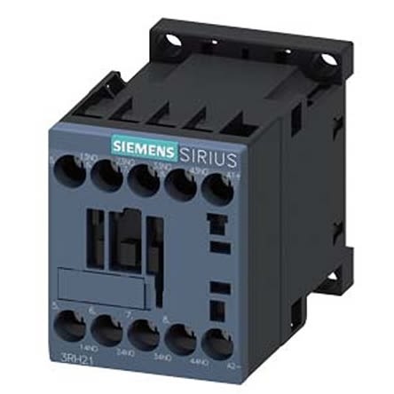 Siemens SIRIUS 3RH2 Contactor Relay, 24 V dc Coil, 4-Pole, 10 A, 4NO, 690 V ac [3RH2140-1BB40-1AA0]; 275-4029