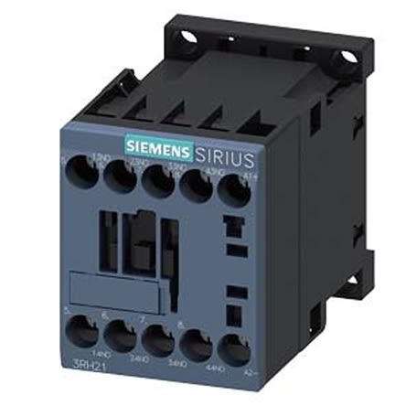 Siemens SIRIUS 3RH2 Contactor Relay, 250 V dc Coil, 4-Pole, 10 A, 4NO, 690 V ac [3RH2140-1BN40]; 275-4032