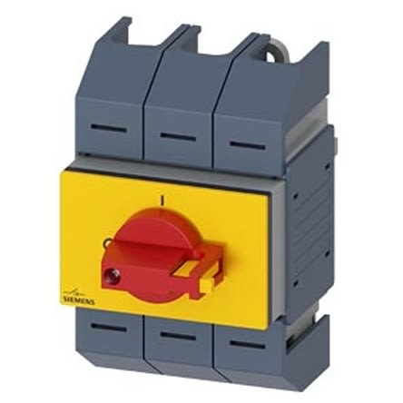 Siemens 3 Pole DIN Rail Switch Disconnector - 100A Maximum Current, 22kW Power Rating, IP10 [3KD0533-2LG20-3]; 275-4960