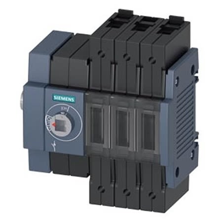 Siemens 3 Pole DIN Rail Switch Disconnector - 63A Maximum Current, 37kW Power Rating, IP20 [3KD2634-2ME10-0]; 275-4981