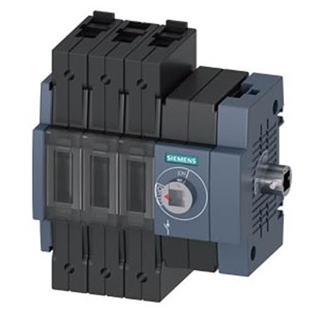 Siemens 3 Pole DIN Rail Switch Disconnector - 63A Maximum Current, 37kW Power Rating, IP20 [3KD2634-2ME40-0]; 275-4982