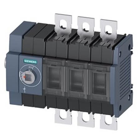 Siemens 3 Pole DIN Rail Switch Disconnector - 160A Maximum Current, 110kW Power Rating, IP00, IP20 [3KD3434-0NE10-0]; 275-5032