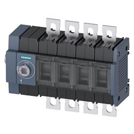 Siemens 4 Pole DIN Rail Switch Disconnector - 160A Maximum Current, 110kW Power Rating, IP00, IP20 [3KD3444-0NE10-0]; 275-5037
