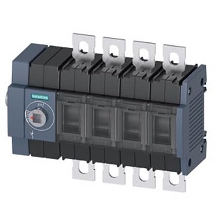 Siemens 4 Pole DIN Rail Switch Disconnector - 200A Maximum Current, 110kW Power Rating, IP00, IP20 [3KD3644-0NE10-0]; 275-5045