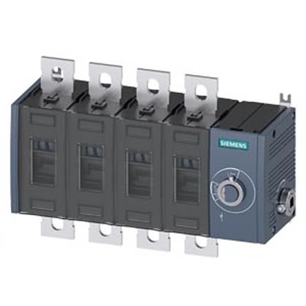Siemens 4 Pole Fixed Switch Disconnector - 200A Maximum Current, 132kW Power Rating, IP00, IP20 [3KD3644-0PE40-0]; 275-5048