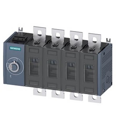 Siemens 4 Pole Fixed Switch Disconnector - 315A Maximum Current, 200kW Power Rating, IP00, IP20 [3KD4044-0PE10-0]; 275-5061