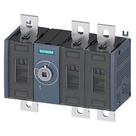 Siemens 3 Pole Fixed Switch Disconnector - 400A Maximum Current, 250kW Power Rating, IP00, IP20 [3KD4230-0PE20-0]; 275-5063