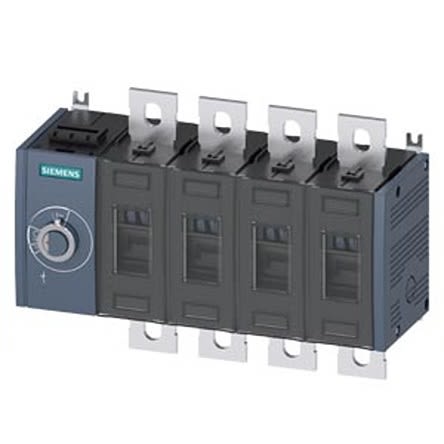 Siemens 3 Pole Fixed Switch Disconnector - 400A Maximum Current, 250kW Power Rating, IP00, IP20 [3KD4244-0PE10-0]; 275-5064