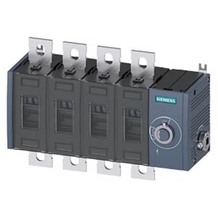 Siemens 4 Pole Fixed Switch Disconnector - 400A Maximum Current, 250kW Power Rating, IP00, IP20 [3KD4244-0PE40-0]; 275-5065