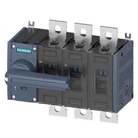 Siemens 3 Pole Fixed Switch Disconnector - 500A Maximum Current, 250kW Power Rating, IP00, IP20 [3KD4432-0PE10-0]; 275-5068