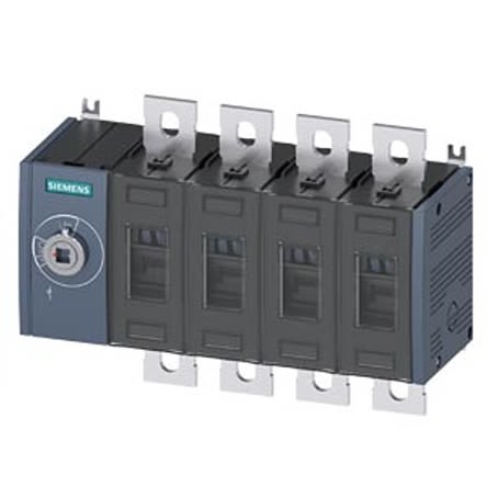 Siemens 4 Pole Fixed Switch Disconnector - 500A Maximum Current, 250kW Power Rating, IP00, IP20 [3KD4440-0PE10-0]; 275-5071