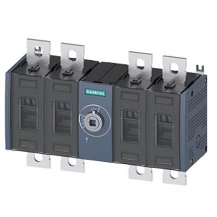 Siemens 4 Pole Fixed Switch Disconnector - 500A Maximum Current, 250kW Power Rating, IP00, IP20 [3KD4440-0PE20-0]; 275-5072