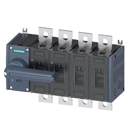Siemens 4 Pole Fixed Switch Disconnector - 500A Maximum Current, 250kW Power Rating, IP00, IP20 [3KD4442-0PE10-0]; 275-5073