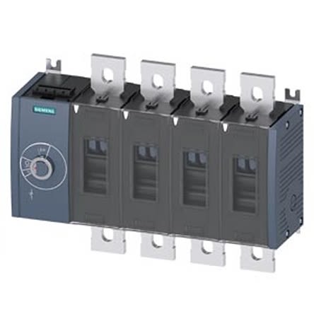 Siemens 4 Pole Fixed Switch Disconnector - 500A Maximum Current, 355kW Power Rating, IP00, IP20 [3KD4444-0QE10-0]; 275-5076