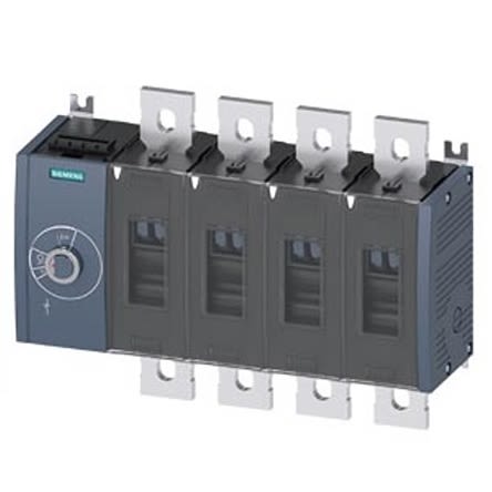 Siemens 4 Pole Fixed Switch Disconnector - 630A Maximum Current, 400kW Power Rating, IP00, IP20 [3KD4644-0QE10-0]; 275-5078