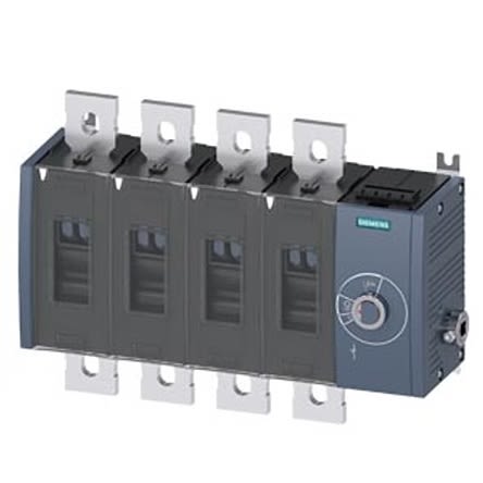 Siemens 4 Pole Fixed Switch Disconnector - 630A Maximum Current, 400kW Power Rating, IP00, IP20 [3KD4644-0QE40-0]; 275-5079