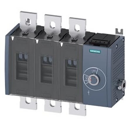 Siemens 3 Pole Fixed Switch Disconnector - 800A Maximum Current, 560kW Power Rating, IP00, IP20 [3KD4834-0QE40-0]; 275-5081
