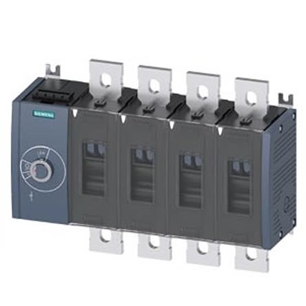 Siemens 4 Pole Fixed Switch Disconnector - 800A Maximum Current, 560kW Power Rating, IP00, IP20 [3KD4844-0QE10-0]; 275-5083