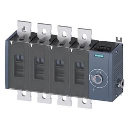 Siemens 4 Pole Fixed Switch Disconnector - 800A Maximum Current, 560kW Power Rating, IP00, IP20 [3KD4844-0QE40-0]; 275-5084