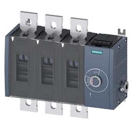 Siemens 3 Pole Fixed Switch Disconnector - 1000A Maximum Current, 710kW Power Rating, IP00, IP20 [3KD5034-0QE40-0]; 275-5089