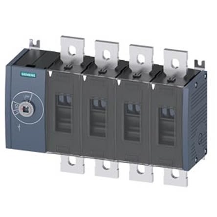 Siemens 4 Pole Fixed Switch Disconnector - 1000A Maximum Current, 710kW Power Rating, IP00, IP20 [3KD5040-0QE10-0]; 275-5092