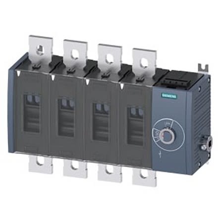 Siemens 4 Pole Fixed Switch Disconnector - 1000A Maximum Current, 710kW Power Rating, IP00, IP20 [3KD5044-0QE40-0]; 275-5097