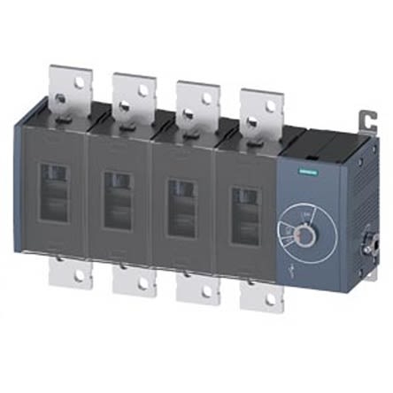 Siemens 4 Pole Fixed Switch Disconnector - 1000A Maximum Current, 710kW Power Rating, IP00, IP20 [3KD5044-0RE40-0]; 275-5099