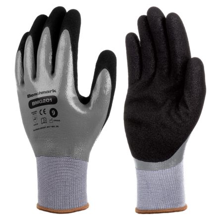 Skytec Elements BMG201 Black/Grey Nitrile, Polyester Abrasion Resistant Work Gloves, Size 8, Nitrile Coating [BMG00201FF]; 275-5644