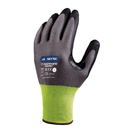 Skytec SAPPHIRE AERO Black, Grey HPPE Cut Resistant Work Gloves, Size 11, Foam Nitrile Coating [SKG00011FL]; 275-5700