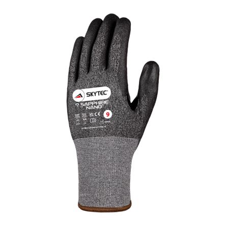 Skytec SAPPHIRE NANO Black Nylon Cut Resistant Work Gloves, Size 8, Polyurethane Coating [SKG00033FF]; 275-5708