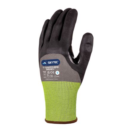 Skytec SAPPHIRE AERO + Black, Grey HPPE Cut Resistant Work Gloves, Size 11, Foam Nitrile Coating [SKG00042FL]; 275-5721