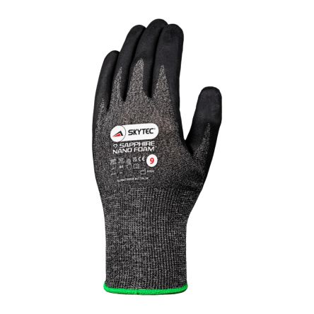Skytec SAPPHIRE NANO FOAM Black HPPE Cut Resistant Work Gloves, Size 6, Foam Nitrile Coating [SKG00050BB]; 275-5728