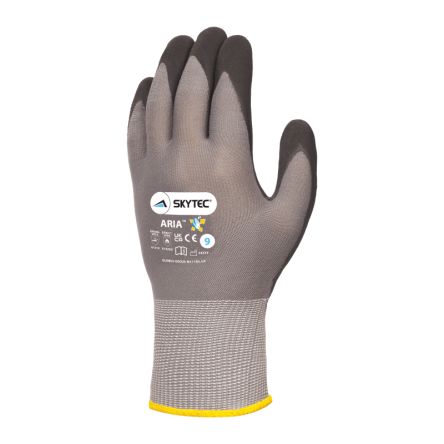 Skytec ARIA Black/Grey Nylon Cut Resistant Work Gloves, Size 11, Foam Nitrile Coating [SKY495]; 275-5735