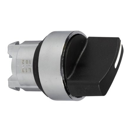 Schneider Electric Harmony XB4 Series 2 Position Selector Switch Head, 22mm Cutout, Black Handle [ZB4BD2TQ]; 275-5844