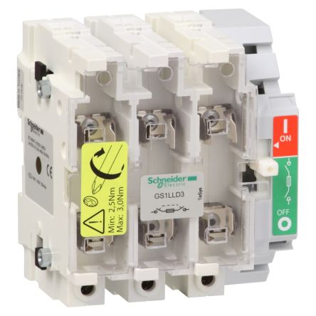 Schneider Electric Fuse Switch Disconnector, 3P Pole, 160A Max Current, 160A Fuse Current [GS1LLD3]; 275-6772