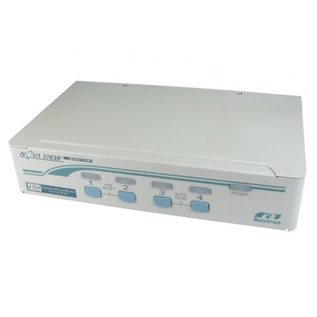 Rextron 4 Port Quad Monitor PS/2 SVGA KVM Switch, 1600 x 1200 Maximum Resolution [KVM-510]; 275-7160