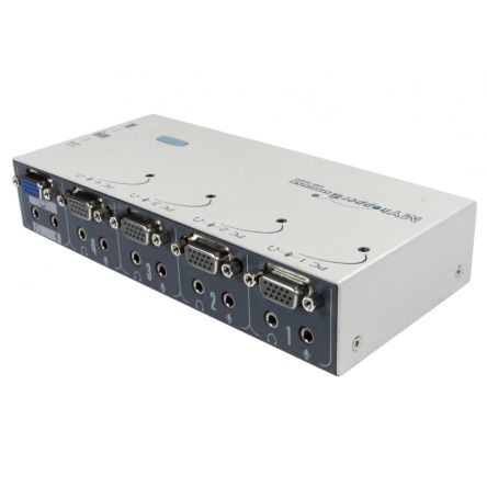 Rextron 4 Port Quad Monitor USB SVGA, VGA KVM Switch, 1920 x 1440 Maximum Resolution [KVM-629A]; 275-7168