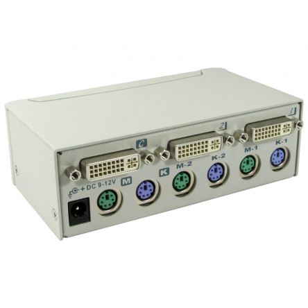 Rextron 2 Port Dual Monitor PS/2 DVI-D KVM Switch [KVM-DV02]; 275-7171