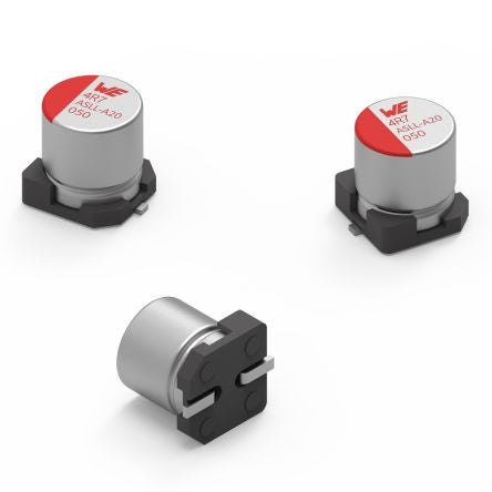 Wurth Elektronik 100μF Surface Mount Aluminium Polymer Capacitor, 63V dc [865060757007]; 275-9246