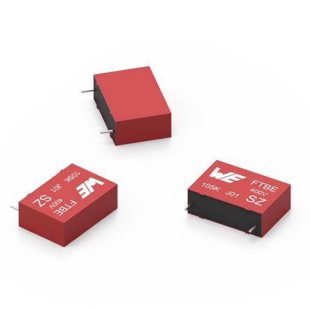 Wurth Elektronik WCAP-FTBE Metallised Polypropylene Film Capacitor, 630V dc, ±10%, 47nF, Through Hole [890303422005CS]; 275-9536