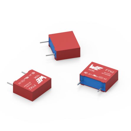 Wurth Elektronik WCAP-FTX2 Metallised Polypropylene Film Capacitor, 275V dc, ±10%, 470nF, Through Hole [890324026014CS]; 275-9539