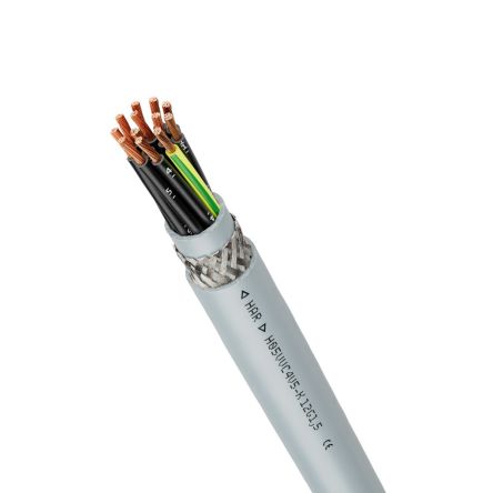 Lapp H05VVC4V5-K Control Cable, 4 Cores, 2.5 mm², Screened, 100m, Grey PVC Sheath [0035741]; 276-0981