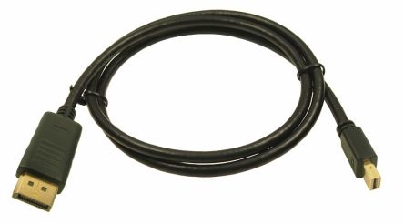 RS PRO Male DisplayPort to Male Mini DisplayPort, PVC  Cable, 4K, 2m [0]; 276-1180