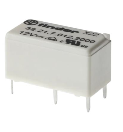Finder PCB Mount Relay, 5 → 48V dc Coil, 6A Switching Current, SPDT [32.21.7.048.4000]; 276-1195